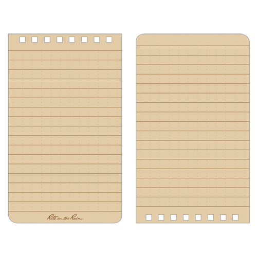 Pocket Top-Spiral Notebook, Soft Cover, Tan, 100 Pages, 3" W x 5" L Meunier Outillage Industriel