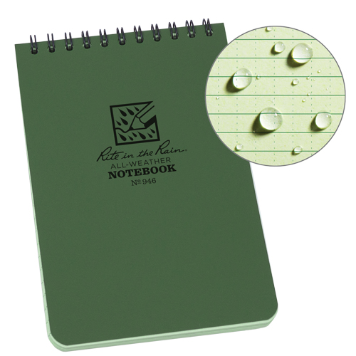 Pocket Top-Spiral Notebook, Soft Cover, Green, 100 Pages, 4" W x 6" L Meunier Outillage Industriel