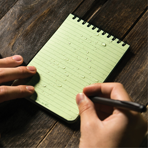 Pocket Top-Spiral Notebook, Soft Cover, Green, 100 Pages, 4" W x 6" L Meunier Outillage Industriel