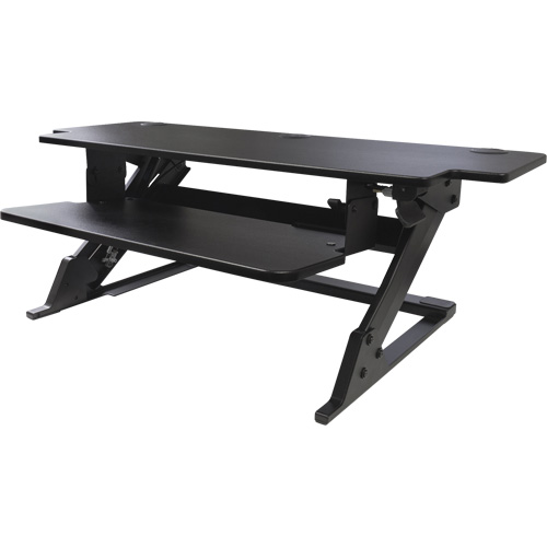 Poste de travail assis-debout Goya, Mod&egrave;le de bureau, 20" h x 42" la x 16" p, Noir Meunier Outillage Industriel