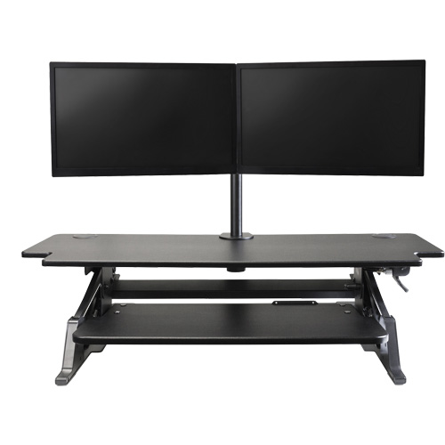 Poste de travail assis-debout Goya, Mod&egrave;le de bureau, 20" h x 42" la x 16" p, Noir Meunier Outillage Industriel