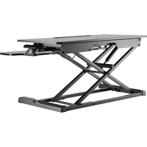 Poste de travail assis-debout Goya, Mod&egrave;le de bureau, 22" h x 31-1/2" la x 24" p, Noir Meunier Outillage Industriel