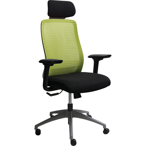 Era Series Adjustable Office Chair with Headrest, Fabric/Mesh, Green, 275 lbs. Capacity Meunier Outillage Industriel