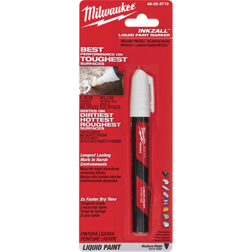 Inkzall Paint Marker, Liquid, White Meunier Outillage Industriel