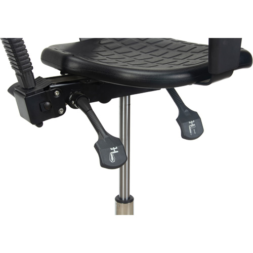 Tabouret ergonomique robuste avec accoudoirs r&eacute;glables, Stationnaire, Ajustable Hauteur, Capacit&eacute; 250 lb Meunier Outillage Industriel