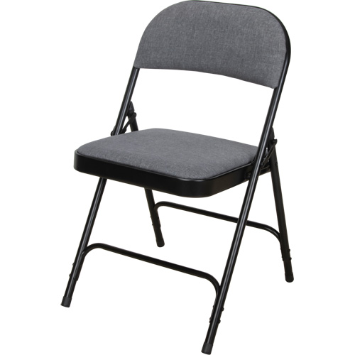 Deluxe Fabric Padded Folding Chair, Steel, Grey, 300 lbs. Weight Capacity Meunier Outillage Industriel