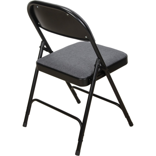 Deluxe Fabric Padded Folding Chair, Steel, Grey, 300 lbs. Weight Capacity Meunier Outillage Industriel