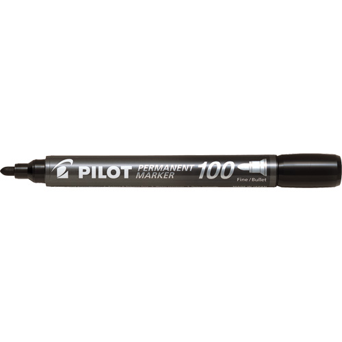 Pilot 100 Permanent Marker, Black, Bullet Tip Meunier Outillage Industriel