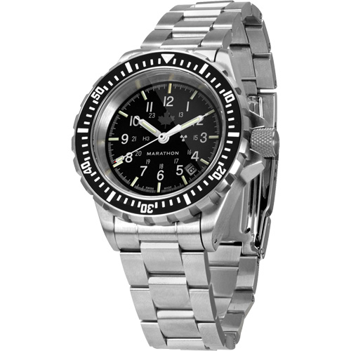 Grey Maple Large Diver's Automatic Watch with Stainless Steel Bracelet, Digital, Battery Operated, 41 mm, Silver Meunier Outillage Industriel