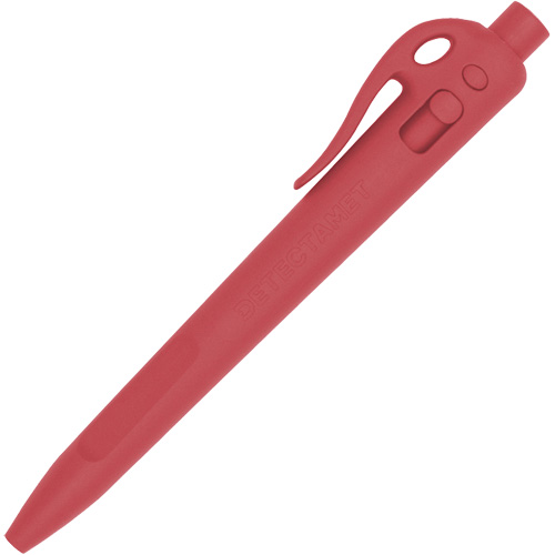 Stylo &agrave; bille d&eacute;tectable avec agrafe, Rouge, 1 mm, R&eacute;tractable Meunier Outillage Industriel