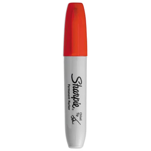 Marqueur permanent, Rouge, Pointe Ciseau Meunier Outillage Industriel
