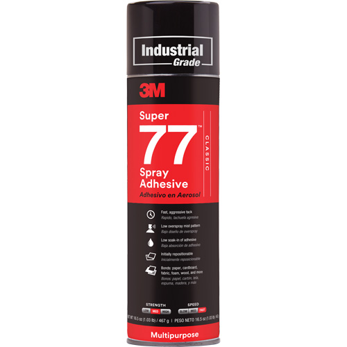 Super 77 Spray Adhesive, Clear, Aerosol Can Meunier Outillage Industriel