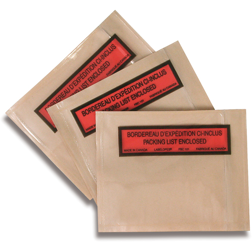 Pochettes pour bordereau d'exp&eacute;dition, 5-1/2" lo x 4-1/2" la Meunier Outillage Industriel