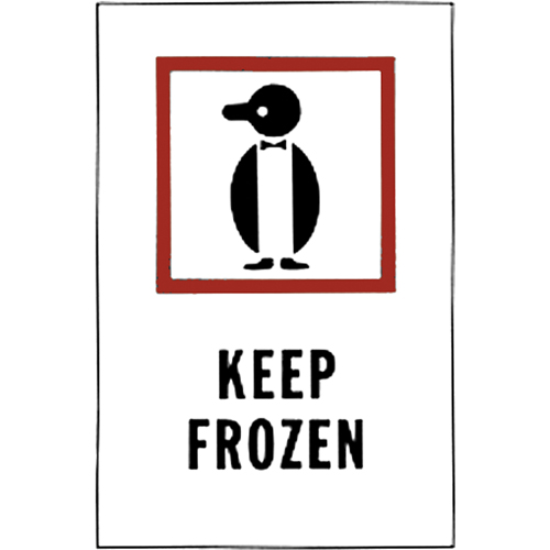 &eacute;tiquettes pour traitement sp&eacute;cial Keep Frozen, 6" lo x 4" la, Rouge/blanc Meunier Outillage Industriel