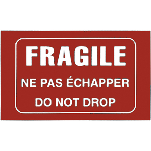"Fragile" Bilingual Special Handling Labels, 5" L x 3" W, White on Red Meunier Outillage Industriel
