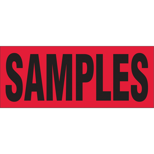 "Samples" Special Handling Labels, 5" L x 2" W, Black on Red Meunier Outillage Industriel