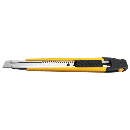 Precision Knife with Pocket Clip, 9 mm, Silver, Rubber Handle Meunier Outillage Industriel