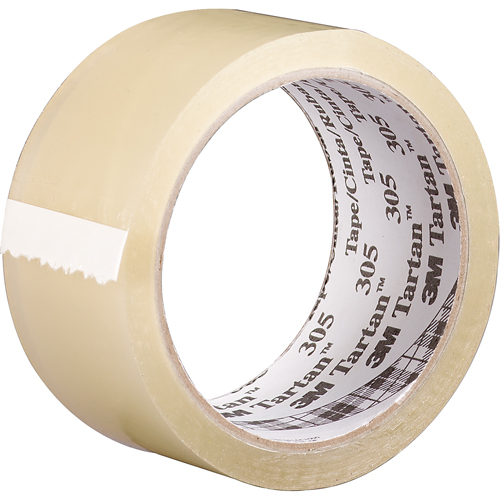 Tartan 305 Box Sealing Tape, Acrylic Adhesive, 1.6 mil, 48 mm (2") x 100 m (328') Meunier Outillage Industriel