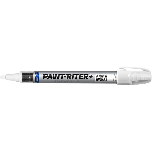 Marqueur &agrave; peinture nettoyable au d&eacute;tergent Paint-Riter+, Liquide, Blanc Meunier Outillage Industriel