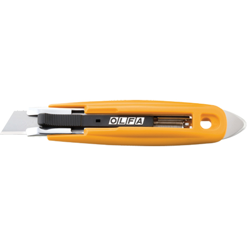 Self-Retracting Safety Knife with Tape Slitter, 17.5 mm, Carbon Steel, Plastic Handle Meunier Outillage Industriel