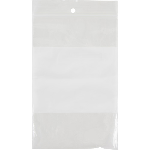 White Block Poly Bags, Reclosable, 6" x 4", 2 mils Meunier Outillage Industriel