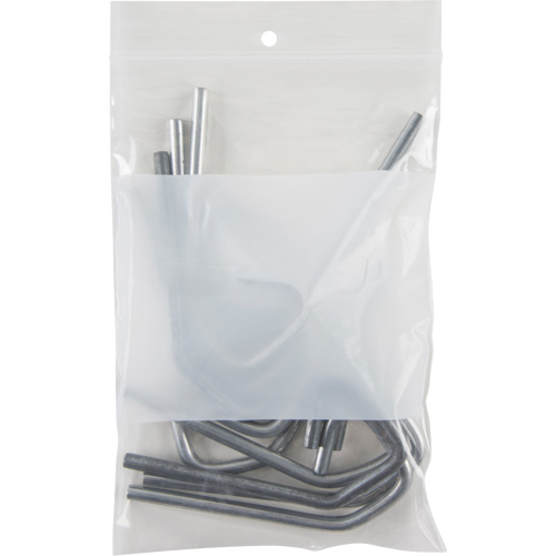 White Block Poly Bags, Reclosable, 6" x 4", 2 mils Meunier Outillage Industriel