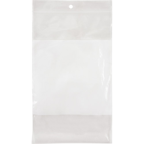 White Block Poly Bags, Reclosable, 8" x 5", 2 mils Meunier Outillage Industriel