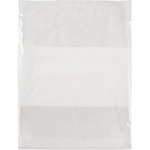 White Block Poly Bags, Reclosable, 15" x 12", 2 mils Meunier Outillage Industriel