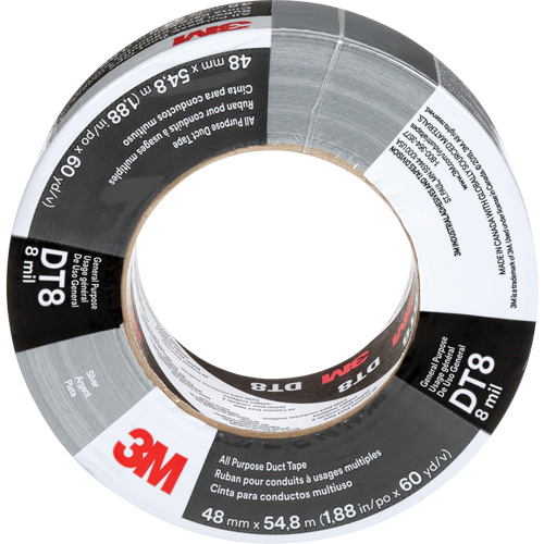 DT8 All-Purpose Duct Tape, 8 mils, Silver, 48 mm (2") x 55 m (180') Meunier Outillage Industriel