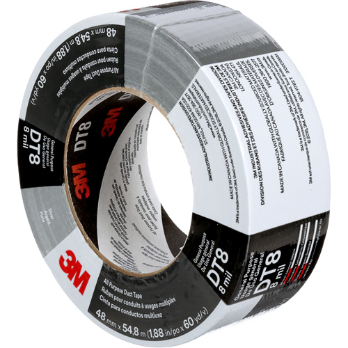 DT8 All-Purpose Duct Tape, 8 mils, Silver, 48 mm (2") x 55 m (180') Meunier Outillage Industriel