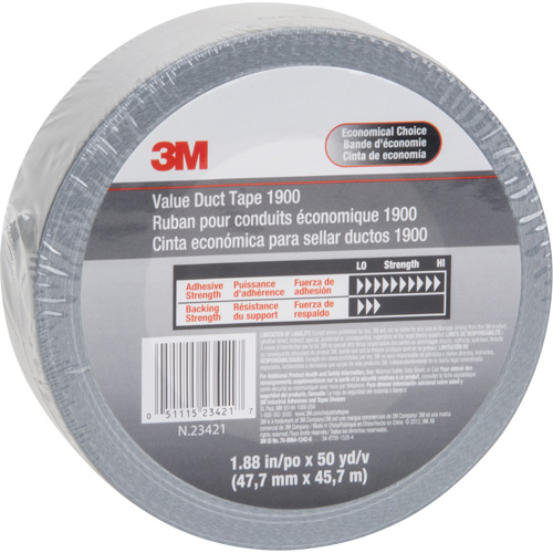 Ruban pour conduit &eacute;conomique 1900, 5,8 mils, Argent, 48 mm (2") x 5,7 m (18,7') Meunier Outillage Industriel