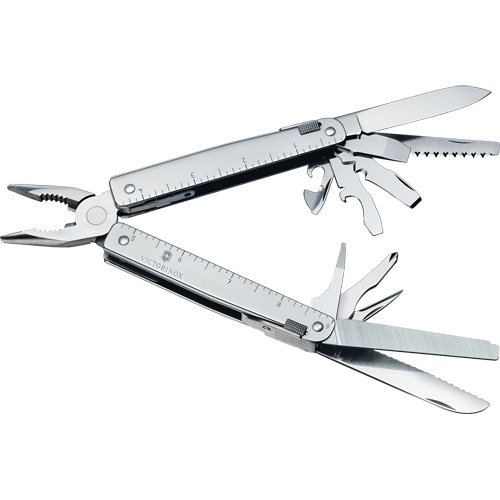 Outil multiple SwissTool avec lame verrouillable, M&eacute;tal, Poign&eacute;e en M&eacute;tal, 155 mm lo, 26 fonctions, 0,7 lb Meunier Outillage Industriel