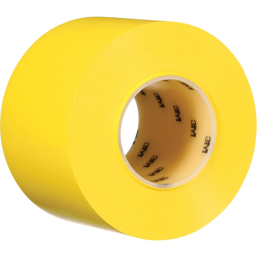 Ruban de marquage de planchers durable 971, 4" x 108', Vinyle, Jaune Meunier Outillage Industriel