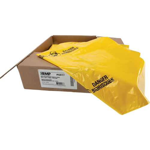 Sacs &agrave; d&eacute;chets, Biorisque, 38" lo x 30" la, 2 mils Meunier Outillage Industriel