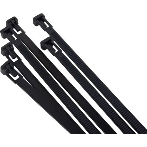 Re-Usable Cable Tie, 8" Long, 50 lbs. Tensile Strength, Black Meunier Outillage Industriel