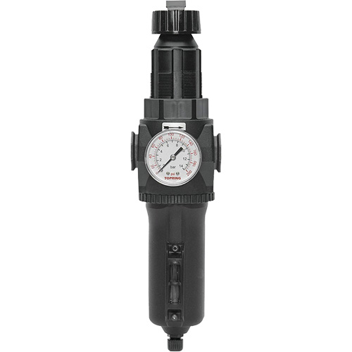 Filtre/r&eacute;gulateur drain manuel avec bol en m&eacute;tal et manom&egrave;tre Modulair 400, 1/2" NPT, 200 psi, Capacit&eacute; de 9,1 oz liq. Meunier Outillage Industriel