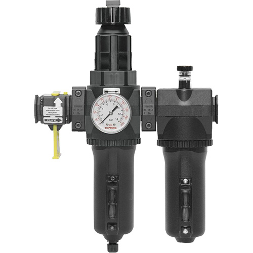 Automatic Drain Filter, Regulator & Lubricator with Metal Bowl & Gauge Modulair 400, 3/4" NPT Meunier Outillage Industriel