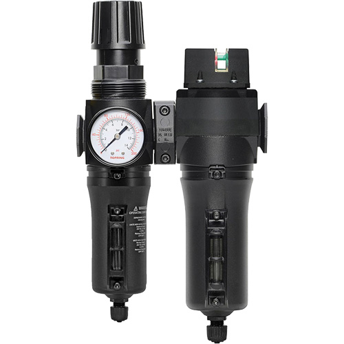 Filtre/r&eacute;gulateur + filtre coalescent drain manuel avec bol en m&eacute;tal Modulair 300, 1/4" NPT, 250 PSI, Capacit&eacute; de 5,1 oz liq. Meunier Outillage Industriel