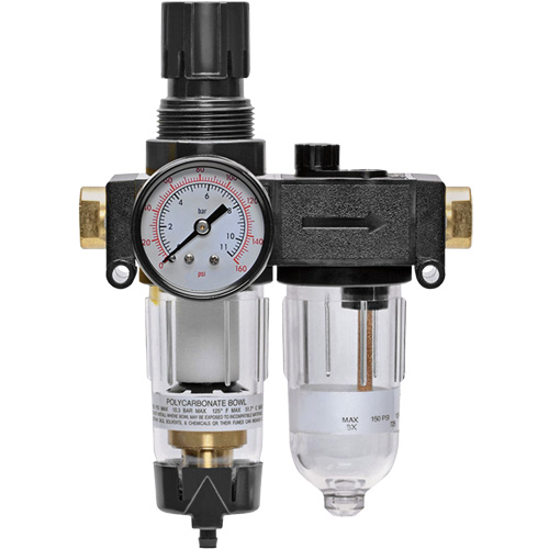 Filter/Regulator & Lubricator with Gauge Modulair 200, 1/4" NPTF Meunier Outillage Industriel