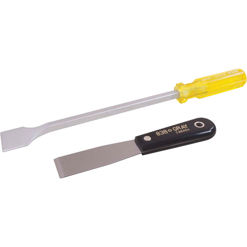 Jeu de 2 racloirs, Lame Acier au carbone, Largeur 1-1/2"/1-1/4", Manche Plastique Meunier Outillage Industriel