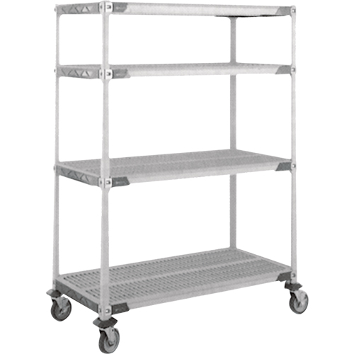 Chariot MetroMax i sur roulettes &agrave; tige, 4 tiers, 24" x 69" x 36", Capacit&eacute; 900 lb Meunier Outillage Industriel