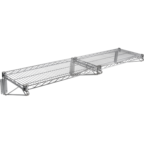 Wall Mount Wire Shelving Kit, Double Bracket, 200 lbs. Capacity, 14" D Meunier Outillage Industriel