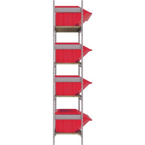 &eacute;tag&egrave;res larges avec bacs g&eacute;ants en plastique, Acier, Sans boulons, Capacit&eacute; 800 lb, 66" la x 72" h x 18" p Meunier Outillage Industriel