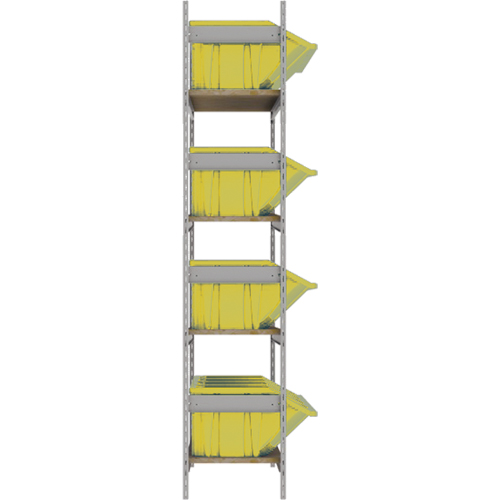 &eacute;tag&egrave;res larges avec bacs g&eacute;ants en plastique, Acier, Sans boulons, Capacit&eacute; 800 lb, 66" la x 72" h x 18" p Meunier Outillage Industriel