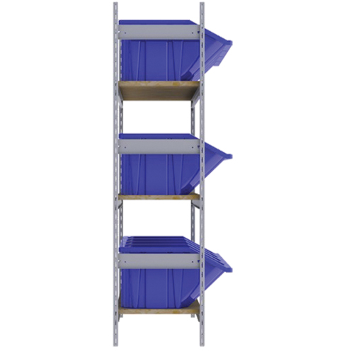 &eacute;tag&egrave;res larges avec bacs g&eacute;ants en plastique, Acier, Sans boulons, Capacit&eacute; 800 lb, 66" la x 60" h x 18" p Meunier Outillage Industriel