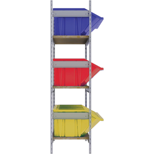&eacute;tag&egrave;res larges avec bacs g&eacute;ants en plastique, Acier, Sans boulons, Capacit&eacute; 800 lb, 66" la x 60" h x 18" p Meunier Outillage Industriel