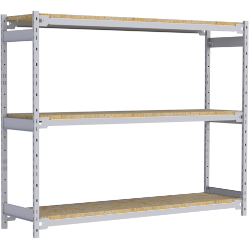 Wide Span Record Storage Shelving, Steel, 3 Shelves, 72" W x 18" D x 60" H Meunier Outillage Industriel