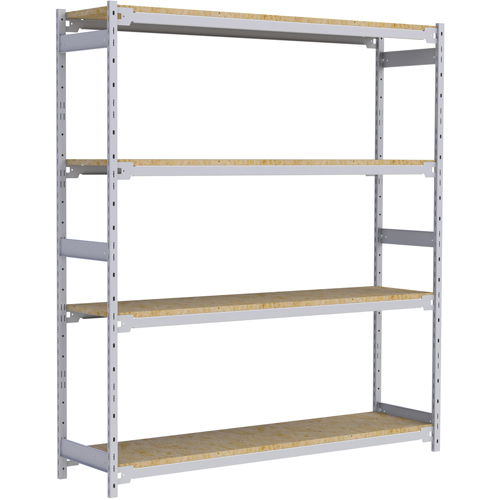 Wide Span Record Storage Shelving, Steel, 4 Shelves, 72" W x 18" D x 84" H Meunier Outillage Industriel