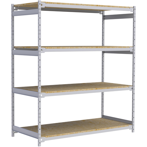 Wide Span Record Storage Shelving, Steel, 4 Shelves, 72" W x 32" D x 84" H Meunier Outillage Industriel