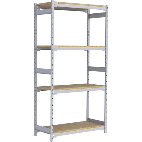 Wide Span Record Storage Shelving, Steel, 4 Shelves, 42" W x 18" D x 84" H Meunier Outillage Industriel